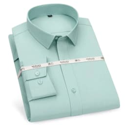 Men's Long Sleeved Elastic Shirt Non Ironing Casual Business Dress Professional Work Attire Slim Fit Navy Office Menswear 100KG
