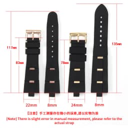 For Bulgari Rubber Watch Strap with Convex Interface Men's and Women's Soft and Comfortable Watch Accessories 22x8mm 24x8mm