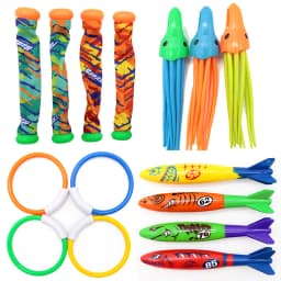 Swimming Pool Treasure Hunt Diving Toy Set Torpedo Fish Water Rings Plants Dolphin Buoy Children's Diving Toys Birthday Gifts