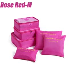 6 Pcs/Set Pink/Blue/Grey Travel Storage Bag Large Capacity Waterproof Luggage Clothing Underwear Storage Bag Bag With Zipper