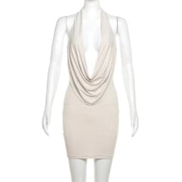 Nibber Diamond Pasted Solid Color Mini Dress Women Fashion Deep V-neck Strapless Dresses Female Trend Streetwear Clothing