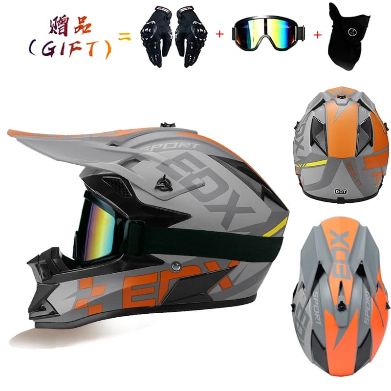 VGV Motocross Motorcycle Helmet Off-Road Helmet DOT Certified Three Piece Giveaway Men Women Adult Child Available All Seasons