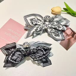 1pcs Bohemian Versatile Unique Hair Clip, Red Cashew Flower Bow Grab Clip Sweet Shark Clip Resort Ponytail Clip Fashion Headwear