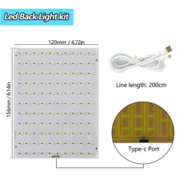 For Bambu Lab Led Lamp Kit Adjustable Light Kit Led Light Parts Hardware DIY Model white /cold/warm light Without Lamp shell 001