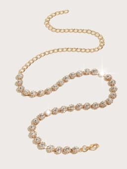HERSHINE 1-piece women's fashionable rhinestone-decorated chain belt, elegant dress accessory, perfect as a gift,spring,summer