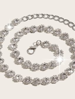 HERSHINE 1-piece women's fashionable rhinestone-decorated chain belt, elegant dress accessory, perfect as a gift,spring,summer