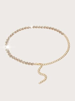 HERSHINE 1-piece women's fashionable rhinestone-decorated chain belt, elegant dress accessory, perfect as a gift,spring,summer