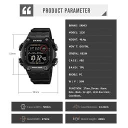 SKMEI 2126 Sports Watches for Men Waterproof Stopwatch Alarm LED Display Digital Countdown Mens Wristwatch Clock Montre Homme