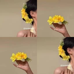Sweet Brides Wedding Flower Hair Comb Women Yellow pink Flower Hairpin Bridesmaid Headdress Hair Combs Girls Floral Hairclip