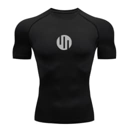 Men's T-shirt Fitness Compression Shirt Quick Dry Short Sleeve Gym Muscle Shirt Breathable White Black Sun protection Sportswear