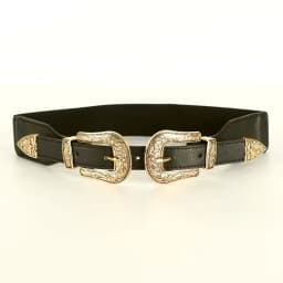 Cool Belt for Women Carved Floral Buckle Retro Fashion Elastic Waistband