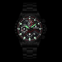 Men's Watch Black Warrior Authentic Trendy Stainless Steel Waterproof Luminous Calendar Male Fashion Quartz Clock Watches Gift