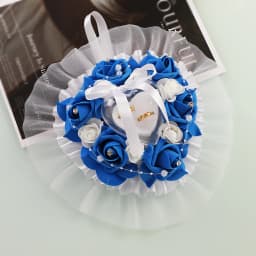 Vintage-Inspired Wedding Ring Pillow – Floral Motifs, Perfect for Classic or Outdoor Weddings