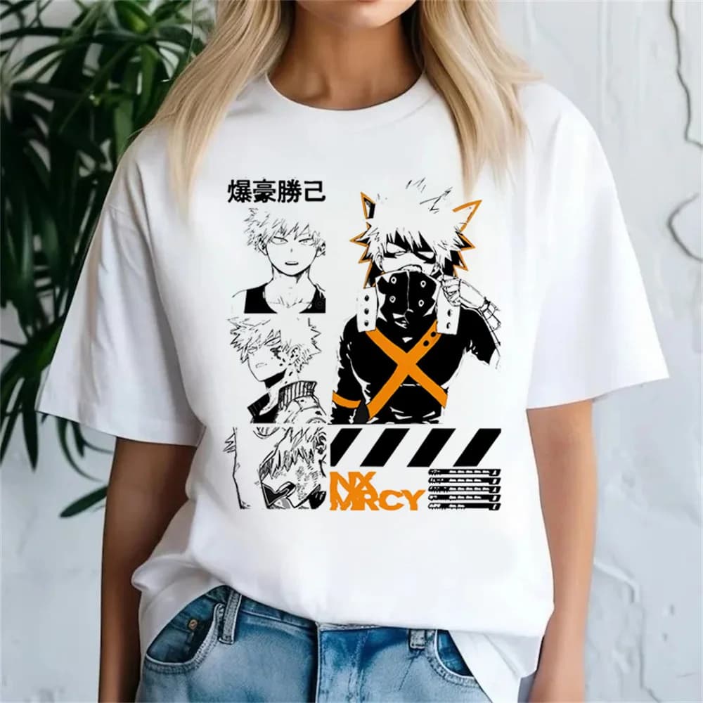 Bakugo Katsuki shirt female Graphic University Pop Culture Punk kawaii hip hop t-shirt Pastel Graphic harajuku Vintage