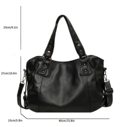 Women's Large Capacity Shoulder Casual Tote Bag Laptop Roomy Handbag Soft Leather Crossbody Business Black Big Bag A4 Sac A Main