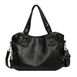 Women's Large Capacity Shoulder Casual Tote Bag Laptop Roomy Handbag Soft Leather Crossbody Business Black Big Bag A4 Sac A Main