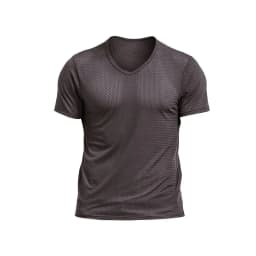 Ice mesh eye T-shirt Men's mesh breathable mesh hollow sports fitness summer quick dry loose V-neck tide mesh short sleeve
