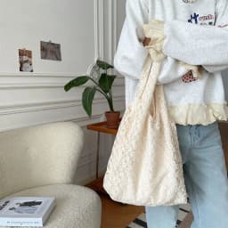 Elegant Sweet Daisy Flower Shoulder Bag Nylon Pastoral Style Bohemian Handbag Underarm Bag Lightweight Beach Bag Girls