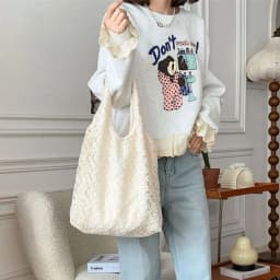 Elegant Sweet Daisy Flower Shoulder Bag Nylon Pastoral Style Bohemian Handbag Underarm Bag Lightweight Beach Bag Girls