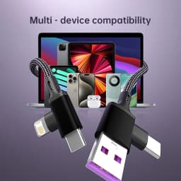 PD 2 in 1 USB A Cable Type C To Lightning Fast Charging Cable For iPhone 16 15 14 13 11Pro Max iPad Xiaomi Huawe Samsung