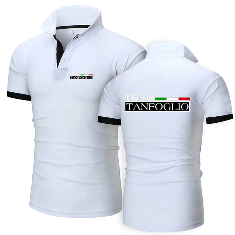 2025 Summer Tanfoglio Logo Print Popular Solid Color Simplicity Short Sleeve Mens Quick Drying Casual Cotton Handsome Polo Shirt