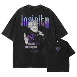Anime J-Jujutsu K-Kaisen T Shirts Vintage Washed CHOSO T-shirt Oversize Short Sleeve Fushiguro Toji Gojo Saturo Itadori Tees Men