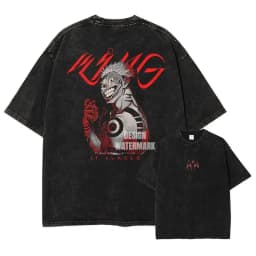 Anime J-Jujutsu K-Kaisen T Shirts Vintage Washed CHOSO T-shirt Oversize Short Sleeve Fushiguro Toji Gojo Saturo Itadori Tees Men