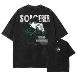 Anime J-Jujutsu K-Kaisen T Shirts Vintage Washed CHOSO T-shirt Oversize Short Sleeve Fushiguro Toji Gojo Saturo Itadori Tees Men