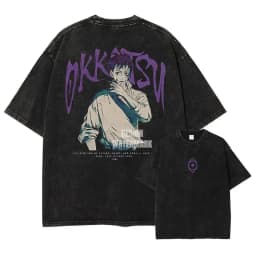 Anime J-Jujutsu K-Kaisen T Shirts Vintage Washed CHOSO T-shirt Oversize Short Sleeve Fushiguro Toji Gojo Saturo Itadori Tees Men