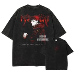 Anime J-Jujutsu K-Kaisen T Shirts Vintage Washed CHOSO T-shirt Oversize Short Sleeve Fushiguro Toji Gojo Saturo Itadori Tees Men
