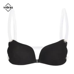 Nipple Cover Invisible Bra Push Up Silicone Bra for Wedding Sticky Reusable with Transparent Straps Backless Bikini Lingerie