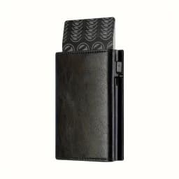 Men's Wallet with Zipper Coin Purse Automatic Pop-up Metal Credit Card Holder Minimalist RFID Blocking Business Card Wallet Idea