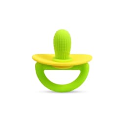 Silicone Teether Ring, Pacifier Type Teething Tool, Soft Molar Stick with Massage Dot