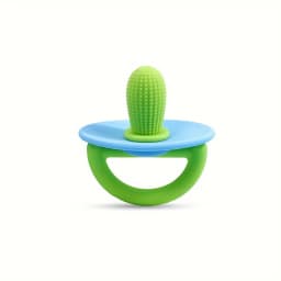 Silicone Teether Ring, Pacifier Type Teething Tool, Soft Molar Stick with Massage Dot