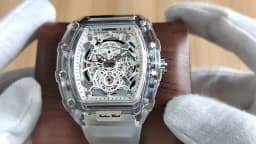 UTHAI BK134 Fashionable Men Watch Barrel Shaped Transparent Waterproof Quartz Watch Sports Clock Gift Watches for Man
