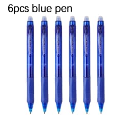 6pcs/set Retractable Erasable Gel Pen 0.5mm Multicolor Ink Magic Gel Pens Washable Handle School Office Writing Supplies