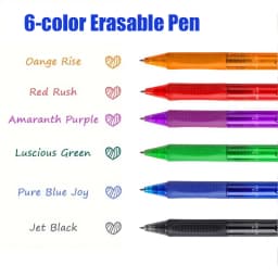 6pcs/set Retractable Erasable Gel Pen 0.5mm Multicolor Ink Magic Gel Pens Washable Handle School Office Writing Supplies