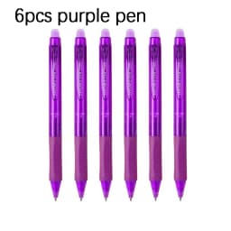 6pcs/set Retractable Erasable Gel Pen 0.5mm Multicolor Ink Magic Gel Pens Washable Handle School Office Writing Supplies