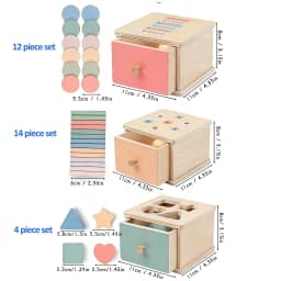 Wooden Color Shape Sorting Toys Drawer Box Busy Board Matching Game Fine Motor Sensory Toys Montessori Learning For Baby Gifts