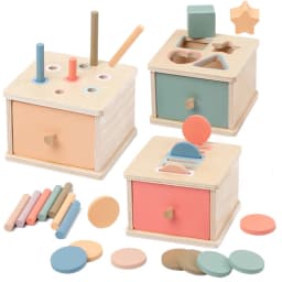 Wooden Color Shape Sorting Toys Drawer Box Busy Board Matching Game Fine Motor Sensory Toys Montessori Learning For Baby Gifts