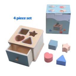 Wooden Color Shape Sorting Toys Drawer Box Busy Board Matching Game Fine Motor Sensory Toys Montessori Learning For Baby Gifts