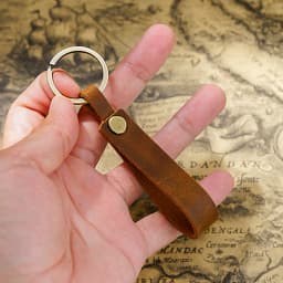 Premium Top Grain Leather Keychain for Audi/VW Cars - Luxury Genuine Leather Keyring Unisex Minimalist Creative Gift Accessory