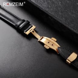 Leather Watchband 18mm 20mm 22mm Men's and Women's Replacement Casual Strap With Automatic Butterfly Clasp Watch Strap