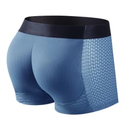 Men's Sexy Fashion Ice Mesh Breathable Butt Lift Boxer Briefs Underwear Padded Underwear Boxer with Hip Pad Buttocks Boxer Trunk