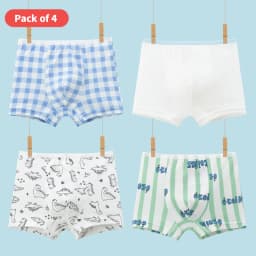 4 Pcs Boy Fun Printed Cute Underwear Simple Student Comfortable Shorts Loose Breathable Multicolor Mix And Match Children Boxes