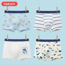 4 Pcs Boy Fun Printed Cute Underwear Simple Student Comfortable Shorts Loose Breathable Multicolor Mix And Match Children Boxes