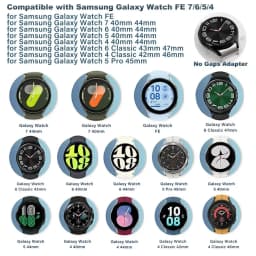 A Pair 20mm 22mm No Gaps Connector for Samsung Galaxy Watch 7 6 5 4 40/44mm Stainless Steel Adapter for 5Pro 6/4 Classic 43/47mm