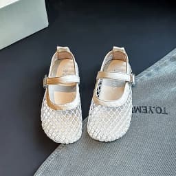 2025 New Children's Flats Summer Breathable Princess Shoes for Girls Simple Fashion Kids Causal Shoes Soft Soled Trend Versatile