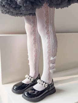 1-12Y Kids Fishnet Socks Girls Bowknot Side Heart Mesh Stockings Summer Children Lace Ankle Tights Toddler Party Cute Net Socks