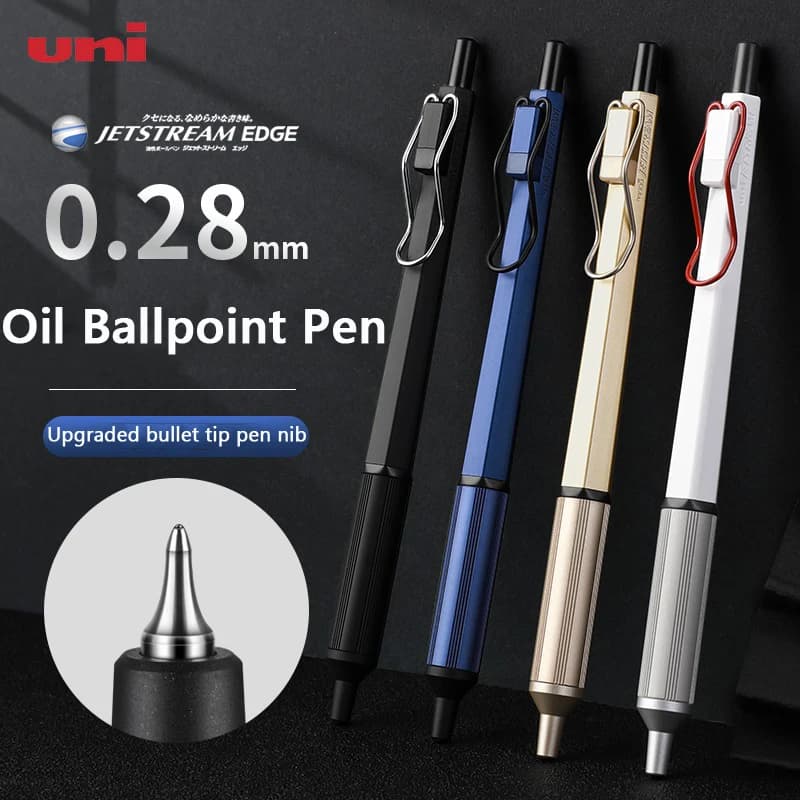 UNI Mitsubishi Jetstream SXN-1003 Metal Ballpoint Pen, 0.28/0.38mm Fine Point Writing High-end Black Oil Pen aesthetic papeleria